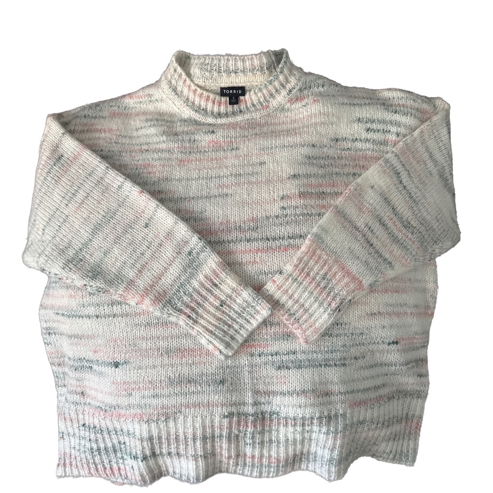 Torrid Cream and Pink Sweater